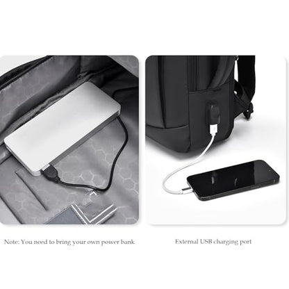 Business Backpack For Men And Women 16 Inch, Waterproof Travel Laptop Backpack With USB Charger Port, Lightweight Work Computer Bag,College Laptop Backpacks,Black