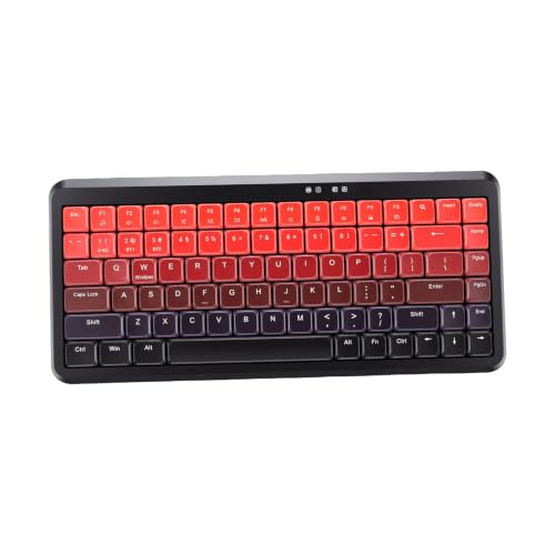 EBTOOLS Dual Mode Wireless Keyboard, Bluetooth 2.4G, Compact Quiet Scissor Switch, Full Size with Number Pad, Rechargeable, for, PC, Laptop, (Black Red Gradient) - color: Black Red Gradient