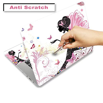 ARTSO 15.6 inch Laptop Notebook Skin Sticker Universal Soft Art Cover Decal Fits 12 13 13.3 14 15 15.4 15.6 inch Laptop Protector,Easy to Apply, Reusable, Pink Butterfly Girl - color: Pink Butterfly Girl
