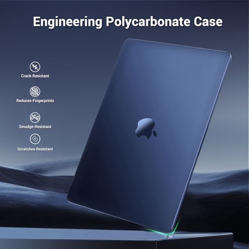 MOSISO Compatible with MacBook Pro 13 inch Case M2 M1, Midnight Blue | Seamlessly Closes Crack-Resistant Hard Shell Case&Keyboard Cover M2 2026-2016 A2338 M1 A2251 A2289 A2159 A1989 A1708 A1706 - color: Midnight Blue