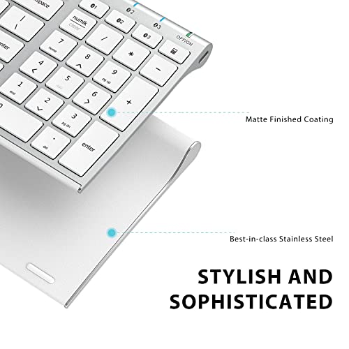iClever BK10 Bluetooth Keyboard, Universal Bluetooth 5.1 Wireless Keyboard with Number Pad, Ergonomic Design, Multi-Device Compatibility, Stable Connection for Mac, iPad, iPhone, Android, Windows | Stable Connection for Mac,Windows,iPad,iPhone,Android - c