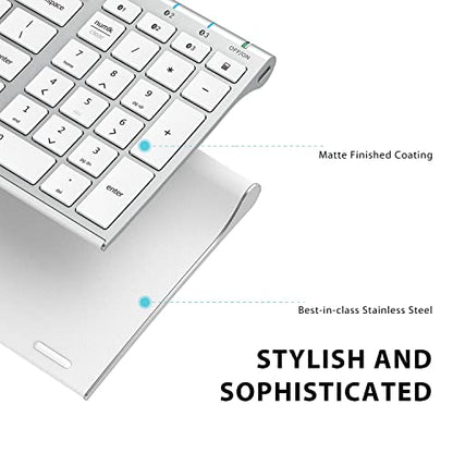 iClever BK10 Bluetooth Keyboard, Universal Bluetooth 5.1 Wireless Keyboard with Number Pad, Ergonomic Design, Multi-Device Compatibility, Stable Connection for Mac, iPad, iPhone, Android, Windows | Stable Connection for Mac,Windows,iPad,iPhone,Android - c