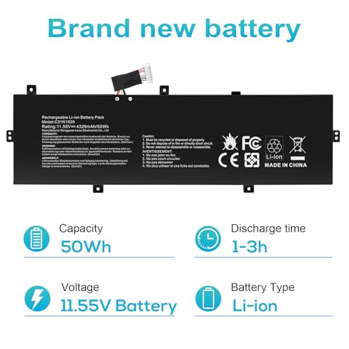 Futurebatt C31N1620 Laptop Battery Replacement for Asus Zenbook U4100 U4100U U4100UQ UX430U UX430U UX430UQ UX3400 UX3400U UX430UQ-GV015T Series 0B200-02370000 C31POJH BX430 BX430UA - size: C31N1620 12.1 4.9 0.7 in