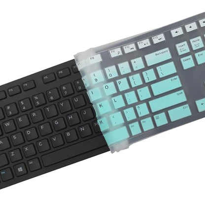 Keyboard Cover Skins Compatible with Dell KM636 Wireless Keyboard & Dell KB216 Wired Keyboard & Dell Optiplex 5250 3050 3240 5460 7450 7050 & Dell Inspiron AIO 3475/3670/3477 All-in one Desktop-OM - color: OmbreMint