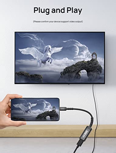 JSAUX USB C to HDMI Adapter 4K for iPhone 17, MacBook, Surface, Black | One-way USB C to HDMI only with 4K@30Hz video; aluminum shell for iPhone 17/16 Pro Max, MacBook and Galaxy S25 - style: 1-Pack Black
