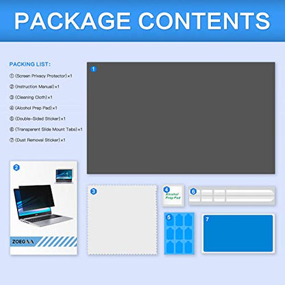 ZOEGAA 12.1 Inch Laptop Privacy Screen Protector, for 12.1 inch 16:9 Aspect Ratio 10.55"x5.94", Laptop Screen Privacy Shield and Anti Blue Light Anti Glare Screen Protector - size: 12.1 inch Computer with 16:9 Aspect Ratio