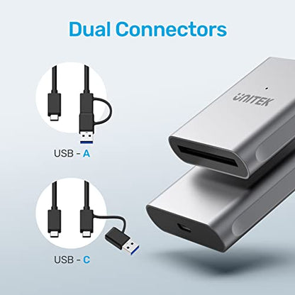 CFast Card Reader, Unitek USB 3.0 USB C CFast 2.0 Card Reader, Portable Aluminum CFast Memory Card Adapter Thunderbolt 3 Port Connection Supported, Compatible for SanDisk, Lexar, Transcend, Sony Card