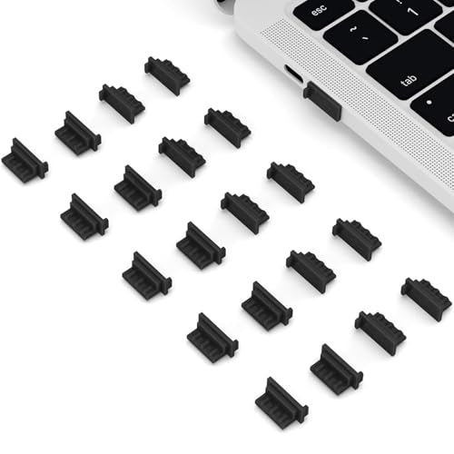 20 Pcs USB A Type Female Port Cover Caps - Silicone USB Port Plugs Dust Cover,Protect USB Ports from Dust and Oxidation, Compatible with USB Type A Female Interface, Easy to Install（Black） - color: Black