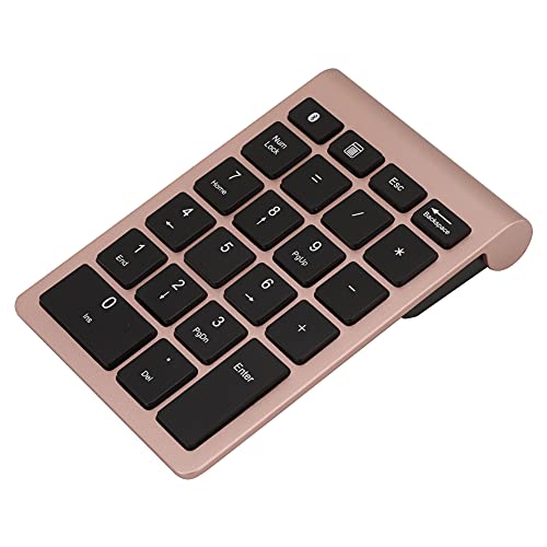 Sanpyl 22 Keys Numeric Keypad, Bluetooth Mini Keyboard, Financial Accounting Number Pad, for Laptop Desktop, PC(Rose Gold) - color: Rose gold