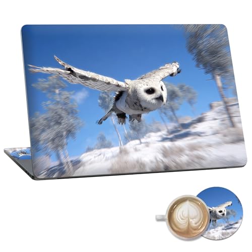Laptop Skin Sticker Decal 15.6 Inch,12 13 13.3 14 15 15.6 in Laptop Netbook Skins for Notebook,Art Decal Removable Waterproof Scratch Resistant,Universal Vinyl Cover,Cute White Owl Snow - color: Cute White Owl Snow
