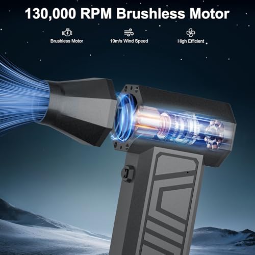 LEEPEE X3 Cordless Air Duster 130,000RPM High-Speed Mini Blower, 4-Gear Adjustable Power Turbo Jet Fan, Portable Dust Blower for Cleaning Electronics, Cars, Homes, and Outdoor Spaces
