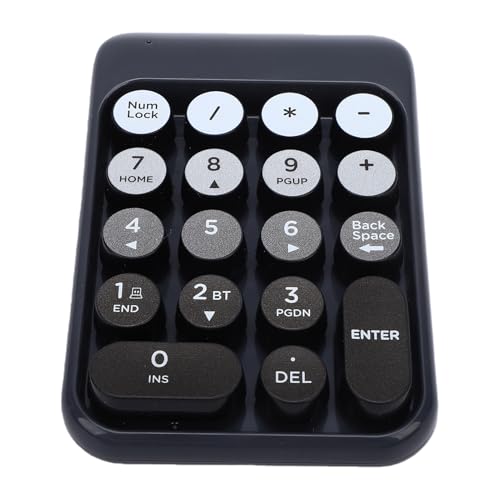 Wireless Numeric Keypad 18 Keys Bluetooth and 2.4G Number Pad with Ergonomic Concave Keycaps and Fade Print for Laptop Desktop Accounting Data Entry Spreadsheets (Black) - color: Black