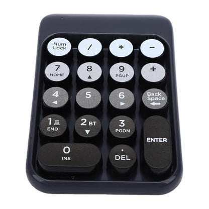 Wireless Numeric Keypad 18 Keys Bluetooth and 2.4G Number Pad with Ergonomic Concave Keycaps and Fade Print for Laptop Desktop Accounting Data Entry Spreadsheets (Black) - color: Black