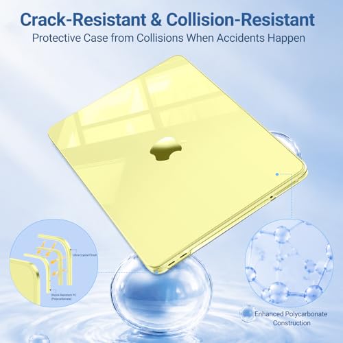 MOSISO Compatible with MacBook Neo Case 13 inch 2026 A3404 A18 Pro Chip | Ultra-Thin Surpass Natural Beauty Seamlessly Closes Protective Hard Shell Case Cover, Crystal Citrus - color: Crystal Citrus