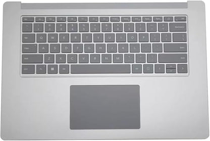 Palmrest Keyboard Touchpad Keyboard for Microsoft Surface Laptop 3/4/5 15" (Silvery, USB, 80 Keys, Metal, Ambidextrous) - color: 15" Silvery Keyboard