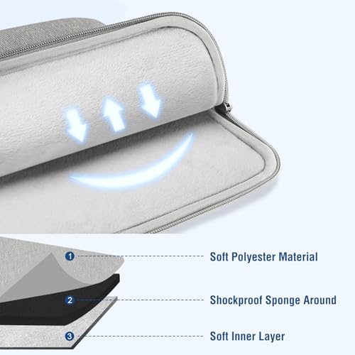 MOSISO Laptop Case 12.3 inch, 11-11.6 inch Laptop Sleeve Bag with Pocket | Compatible with MacBook Air 11.6, Acer HP Dell Lenovo Samsung, Surface Pro, Polyester Vertical Computer Bag, Gray - color: Gray, size: 12.3 inch