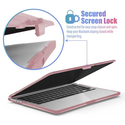 IBENZER Hexpact Protective MacBook Air 13 inch Case M5 2026 M4 2025 M3 M2 2024-2022 A3449 A3240 A3113 A2681, Heavy Duty Case & KeyboardCover & ScreenFilm, Pinkish, HPE-KK-PKSH+2 - color: Pinkish
