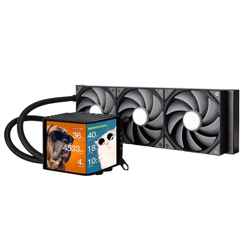 TRYX Panorama 360 360mm AIO 6.5'' AMOLED L-Shaped Screen 3D Anamorphic Effect Display Customizable AIO Cooler 360mm 8th Gen Asetek Pump 320w TDP with ROTA PRO 120mm Fan for LGA 1700/1200/115X AM5/AM4 - color: P360, size: 360 mm (2024)