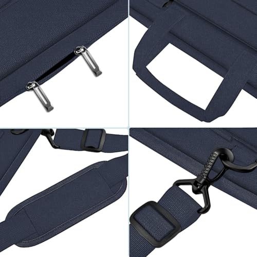 Laptop Case 15.6 inch Shoulder Bag, Durable Shockproof Protective Computer Carrying Briefcase with Multi-Pockets and Strap Compatible with Most 15.6 inch Notebooks,Dark blue - color: Dark Blue, size: 15.6"