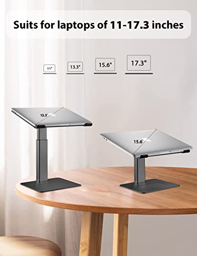 Laptop Stand for Desk, Ergonomic Sitting and Standing Laptop Riser for Notebook MacBook 11-17 Inches，DJ Laptop Stand Adjustable Height from 7-15 Inches Aluminum(Black) - color: Black