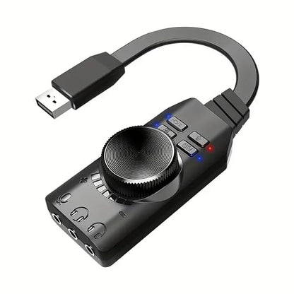 USB Sound Card Virtual 7.1 Surround Sound USB External Sound Card Adapter with PUBG Sound Effects for PC/PS4/PS5/Mac/Gaming Headset,Plug and Play