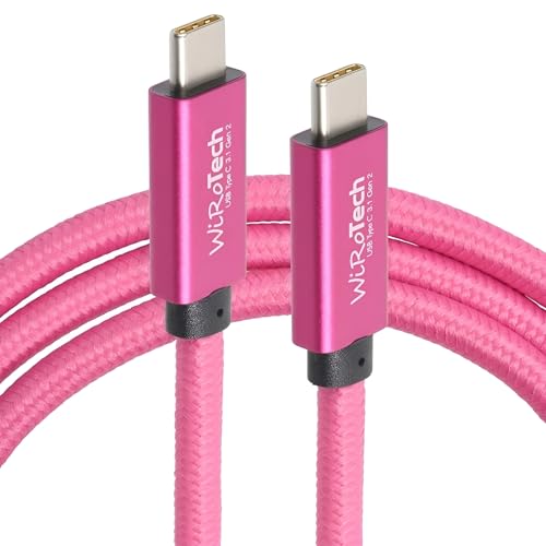 USB C to USB C Cable 1ft, USB 3.1 Gen2 10Gbps 100W PD Fast Charging | Meta Quest 2 3 Oculus Link Cable | 4K@60Hz Video E-Marker | MacBook iPad Pro Samsung Galaxy PS5 (Hot Pink) - color: Hot Pink, size: 1 Foot