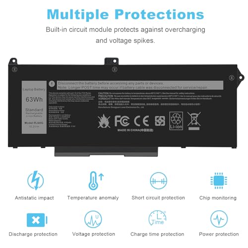 Fancy Buying RJ40G Laptop Battery for Dell Latitude 14 5420 Latitude 15 5520 Precision 15 3560 Series Laptop 01K2CF 075X16 WY9DX P137G P137G001 P104F P104F001 0WK3F1 0M3KCN 005R42 F3T9T 7RV10 - size: 9.64*3.78*0.23inch