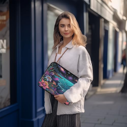 Marine and Space 15-16 Inch Quilted Laptop Sleeve Case Soft Notebook Protector Bag Computer Carrying Case - color: marine and space, size: Large