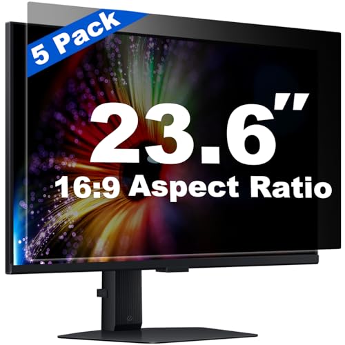 [5 Pack] 23.6 Inch Computer Privacy Screen for 16:9 Widescreen Monitor, Anti-Glare Privacy Filter, Removable Anti-Scratch Anti-Spy Screen Protector - color: 23.6 Inch (Diagonal) - 16:9 Aspect Ratio, style: 5 PACK