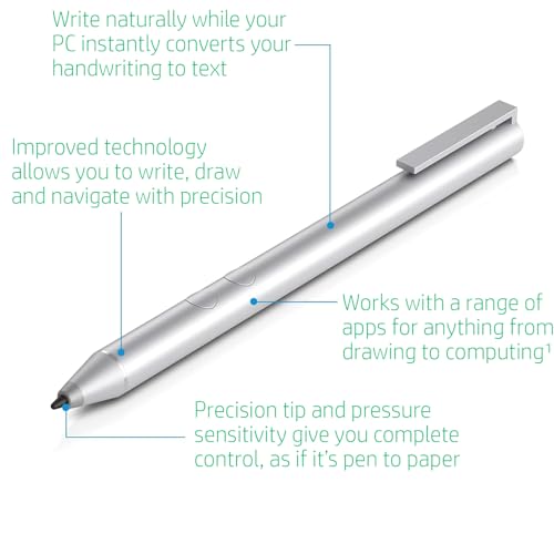 Genuine Digital Stylus Pen for HP Envy/Spectre 2-in-1 Series Laptops, Support MPP with Pressure Sensitivity, Compatible HP Active Pen 1MR94AA/905512-001, Silver - style: 1MR94AA