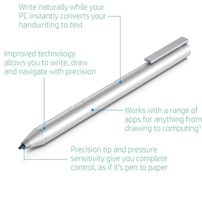 Genuine Digital Stylus Pen for HP Envy/Spectre 2-in-1 Series Laptops, Support MPP with Pressure Sensitivity, Compatible HP Active Pen 1MR94AA/905512-001, Silver - style: 1MR94AA