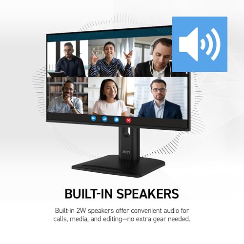 msi PRO MP272 E14C 27-inch IPS 1920 x 1080 (FHD) Office Monitor, 144Hz, Free-Synch, HDMI, USB C (15W Power Delivery), VESA Mountable, Tilt, Speaker, 4-Side Slim Bezel 1ms, Black - style: PRO MP272 E14C