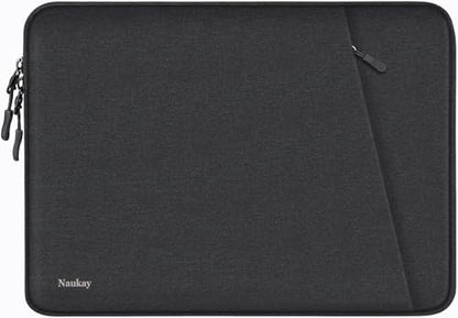 Naukay Laptop Sleeve 15 inch, Shockproof Protective Computer Case Cover with Accessories Pocket, Water Resistant Traveling Carrying Laptop Bag Compatible for MacBook Dell HP Acer Asus Lenovo, Black - size: 15 inch