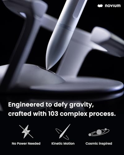 novium Hoverpen Interstellar - Ballpoint Pen, Starlight Silver | Magnetic Features, German-engineered Ballpoin Pen Refill - color: Starlight Silver, style: Standard