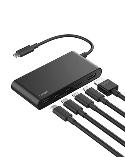 Belkin USB-C Hub 5-Port 4K HDMI 100W PD for MacBook, iPad, laptops & More | 10Gbps data transfer, 4K HDMI display support, compatible with MacBook, iPad Pro, Chromebook, and PC - style: 5-in-1 Display Hub