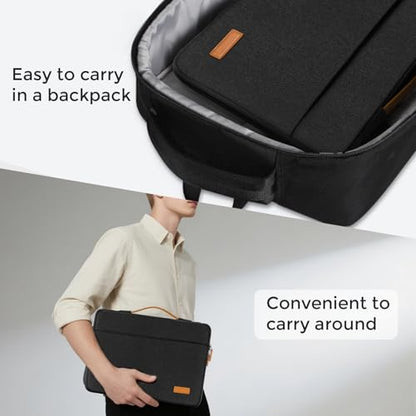 DOMISO 14 inch Laptop Case Sleeve Protective Cover Compatible with 15 inch MacBook Air M4 M3 M2,MacBook Pro,14-15 inch HP Dell ASUS Lenovo Chromebook,Waterproof Computer Cases Bag with Handle,Black - color: Black, size: 15" for Macbook Air