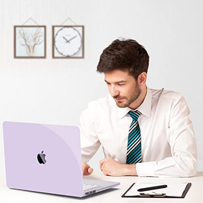 B BELK for MacBook Air 13.6 inch Case 2026-2022 M5 M4 M3 M2, Crystal Purple | Model A3449 A3240 A3113 A2681, Plastic Laptop Hard Shell for MacBook Air 13 inch Case with Keyboard Cover & Screen Protector - color: Purple