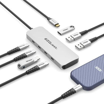 USB C Hub Docking Station 7 in 1 with 3 Gen 2 10Gbs Ports, 3 USB A 3.0 Ports, 1 USB C Power Delivery 3.0 with 5Gbs Data, Compatible with MacBook/Dell/HP/Lenovo Laptops - style: 7-in-1