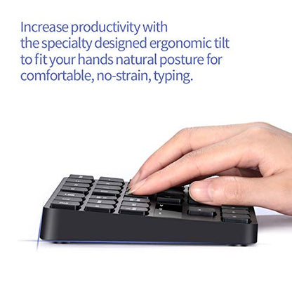 Numeric Keypad, 35-Keys Portable USB Wireless Numeric Keypad Rechargeable Ultra-Silent External Numeric Pad for MacBook and Windows Laptop