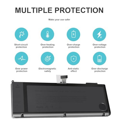 A1321 A1286 (Only for Mid 2009 Mid 2010 Version) Laptop Battery for MacBook Pro 15 Inch Battery A1321 A1286 MC371LL/A MC372LL/A MB985 MB986 MC118 020-6380-A 020-6766-B 661-5211 661-5476 661-5844 73Wh - size: A132111.18 × 5.59 × 0.67 in