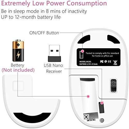 JUHOO Wireless Mouse with Nano Receiver for PC, Laptop, Notebook, Computer, MacBook, Less Noise, Portable Mobile Optical Mice(Bear). - style: Bear