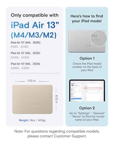 MOFT Dynamic Folio Tablet Stand for Desk Compatible with iPad Air 13-inch (M4 2026 /M3 2025 / M2 2024), Slim Magnetic Tablet Holder Case with 20+ Viewing Angles, Beach White x Terracotta - color: Beach White x Terracotta, size: iPad Air 13"(M4 2026//M3 20