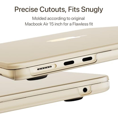 Soonjet Invisible Armor for MacBook Air 15 inch Case M5 M4 M3 M2 2026-2023 | 100% Color Match, Starlight Clear Matte, Protective Hard Shell Laptop Cover, Ultra Thin & Light, Anti Fingerprint & Scratch - color: Starlight Clear