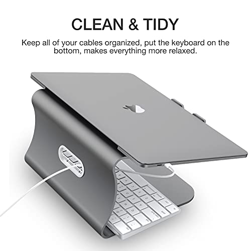 Laptop Stand Aluminum Cooling Computer Stand Holder for Apple MacBook Air Pro 11-16" Laptops (Gray) - color: Gray