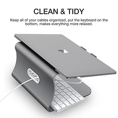 Laptop Stand Aluminum Cooling Computer Stand Holder for Apple MacBook Air Pro 11-16" Laptops (Gray) - color: Gray