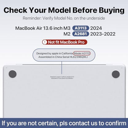 Soonjet for MacBook Air 13 inch Case | M5 M4 M3 M2 2026-2022 13.6'' | Profi ShockBumper | Military Drop Protection | Clear Hard Shell Cover | Crystal Clear - color: White