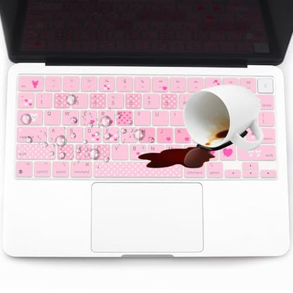 Keyboard Cover Skin for 2026-2023 MacBook Air 13" 15" M5 M4 M3 M2, 2026-2021 MacBook Pro 14" 16" M5 M4 M3 M2 M1 Pro/Max, 2026 MacBook Neo 13“ (Touch ID) Skin Protector Accessories US Layout-Lovly - color: Lovly