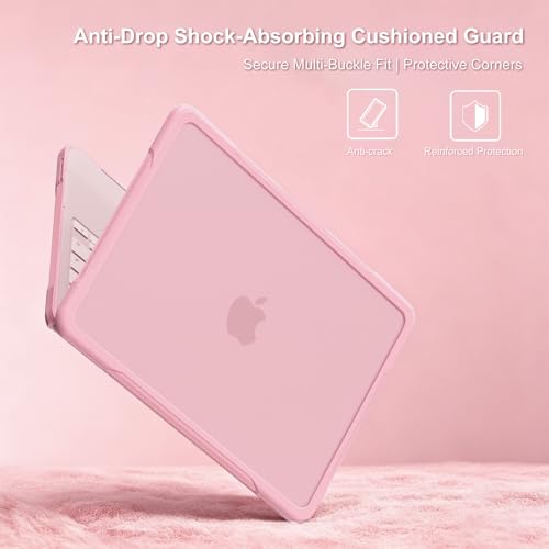 MOSISO Compatible with MacBook Neo Case 13 inch 2026 A3404 A18 Pro Chip | Anti-Crack Cover Protective Hard Shell Case with Shock-Absorbing TPU Bumper, Blush - color: Blush