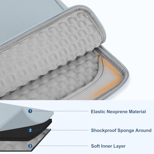 MOSISO Laptop Case 13.3 inch, 13-13.3 inch Laptop Sleeve with Handle Compatible with MacBook Air/Pro 13/Pro 14 M5 M4 M3 M2 M1,HP Dell ASUS Lenovo, Polyester Multifunctional Computer Bag, Baby Blue - color: Baby Blue, size: 13.3 inch