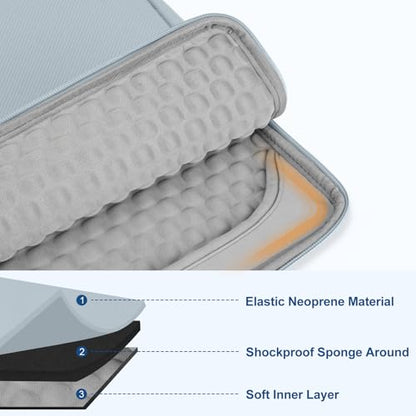 MOSISO Laptop Case 13.3 inch, 13-13.3 inch Laptop Sleeve with Handle Compatible with MacBook Air/Pro 13/Pro 14 M5 M4 M3 M2 M1,HP Dell ASUS Lenovo, Polyester Multifunctional Computer Bag, Baby Blue - color: Baby Blue, size: 13.3 inch